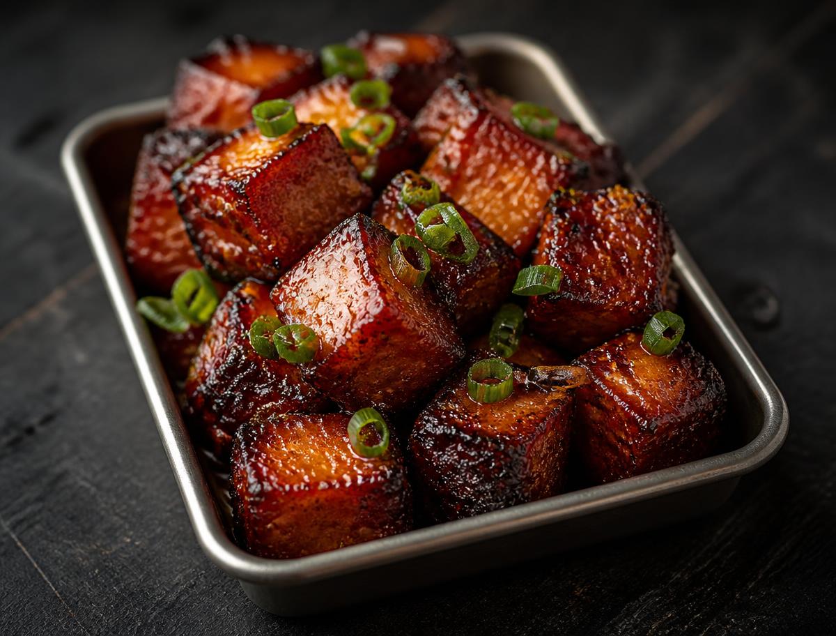 Burnt ends glazed on the smoker